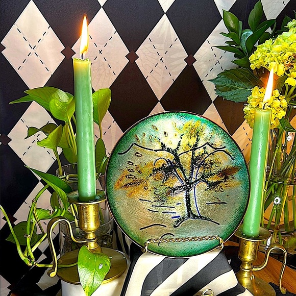 Copper Enamel Art Plate | Vibrant Hand-Fired Colors • One-of-a-Kind - Picture 7 of 13